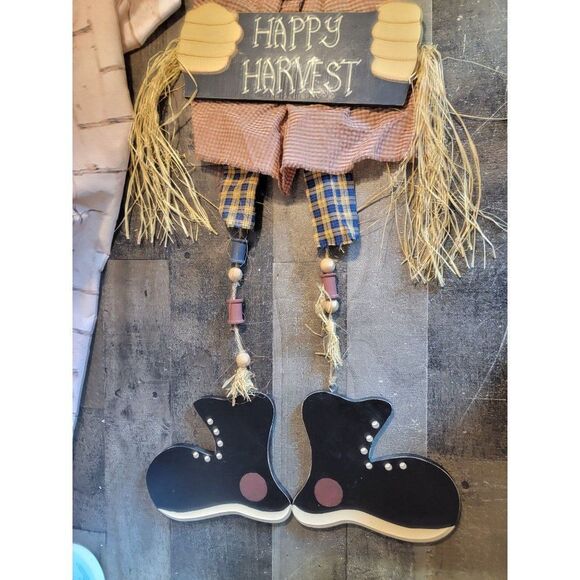 Happy harvest scarecrow fall sign Decor figure - Picture 2 of 7